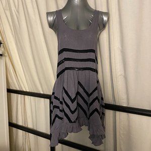 Free People Voile Trapeze Gray Laced Dress XS